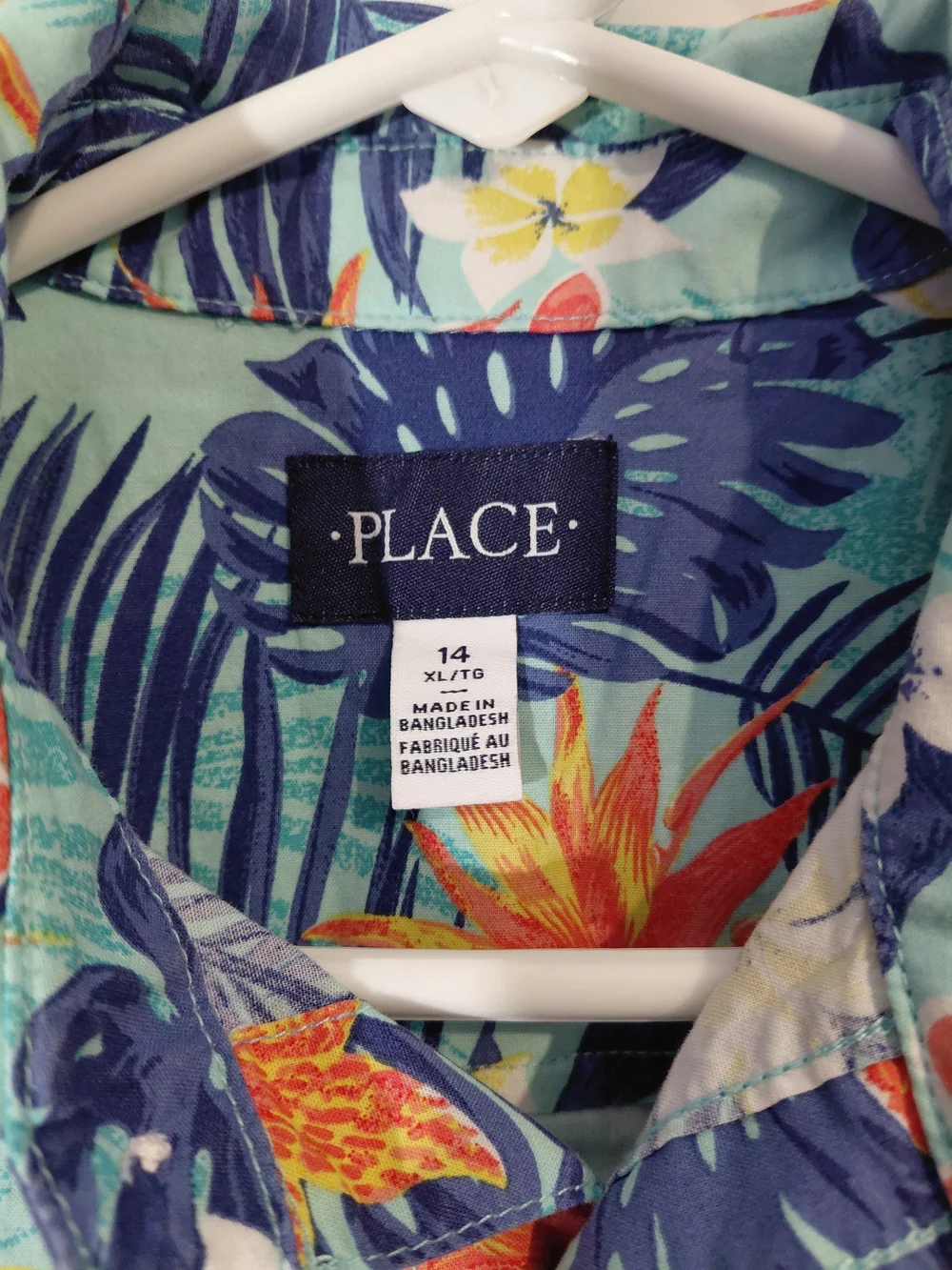 The Children's Place Aqua Tropical Floral Short-Sleeve Button-Up Shirt